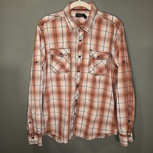 Smash Clothing Plaid 100% Cotton Long Sleeve Button Up Shirt, Men's Size XL